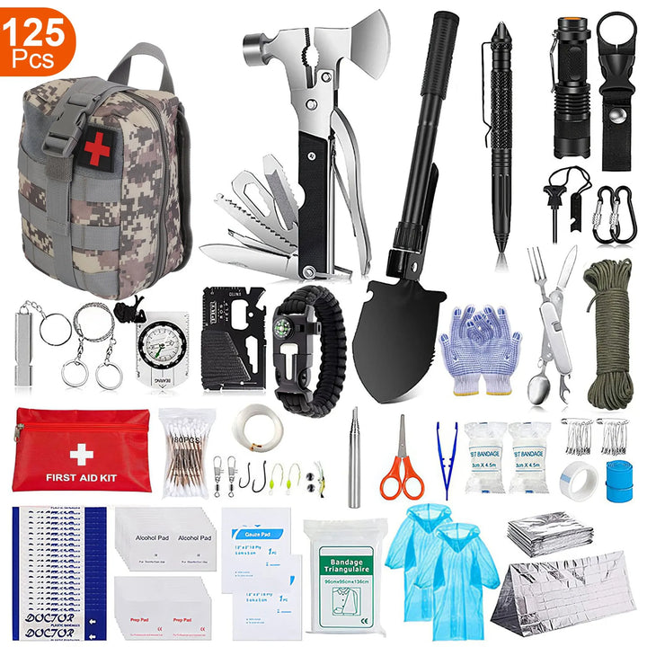 Stay Prepared with the 125Pcs Survival Kit