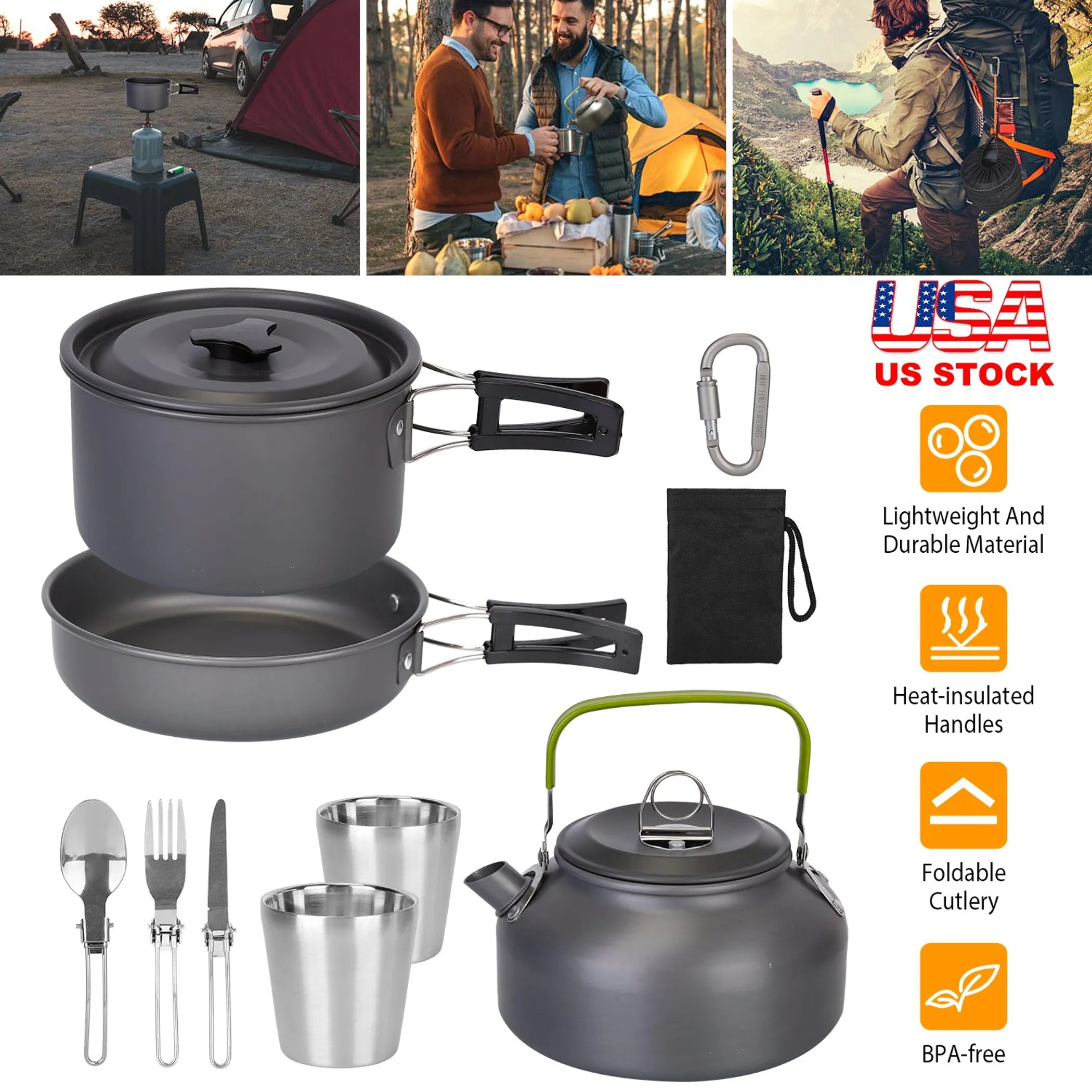 12Pcs Camping Cookware Set